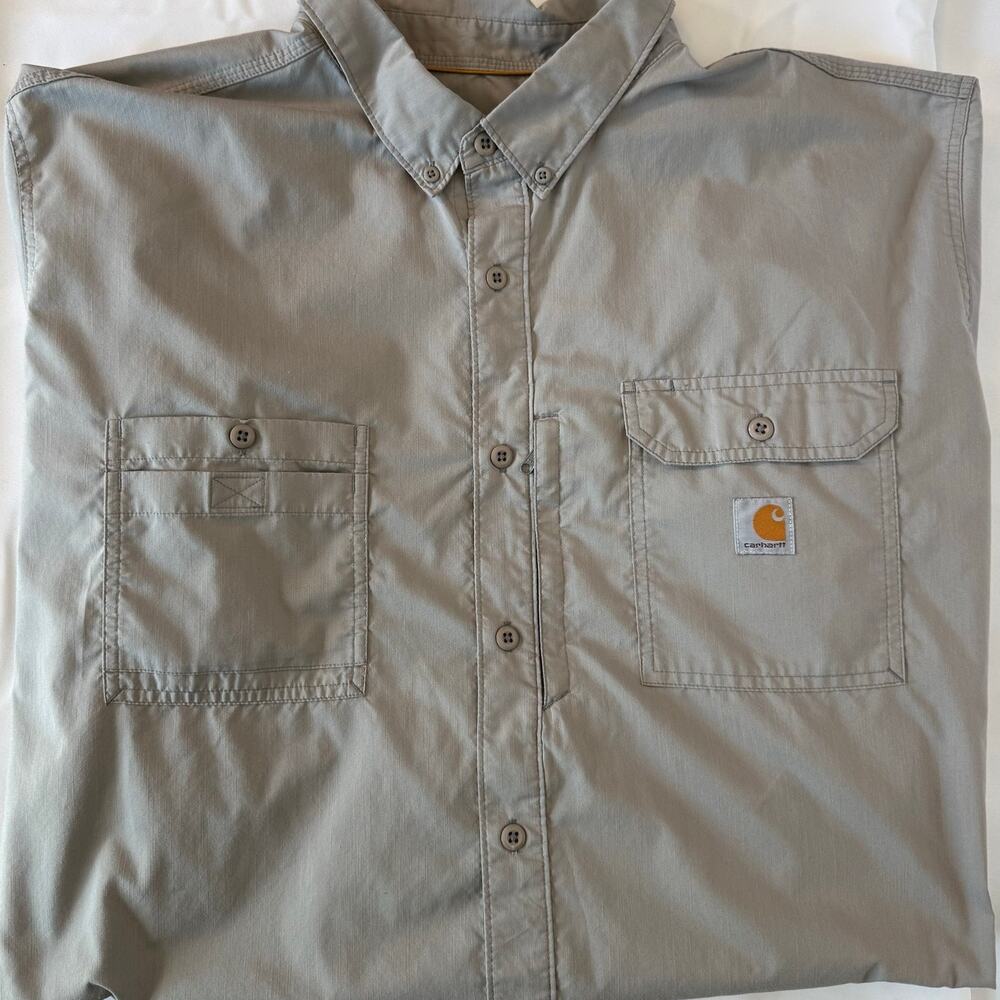 Carhartt Force Ridgefield Work Shirt 4XL Relaxed Short Sleeve Gray Big & Tall